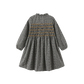 ONE CHILD GREY/YELLOW FLOWER PRINT SMOCK DRESS