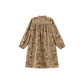 PAPILLON BROWN FLORAL BUTTON SMOCK DRESS