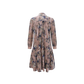 MINIMAL MAUVE VELVET FLORAL DROP WAIST DRESS