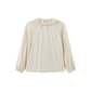 TUSTELLO CREAM DOTTED NECK TIE BLOUSE
