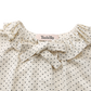 TUSTELLO CREAM DOTTED NECK TIE BLOUSE