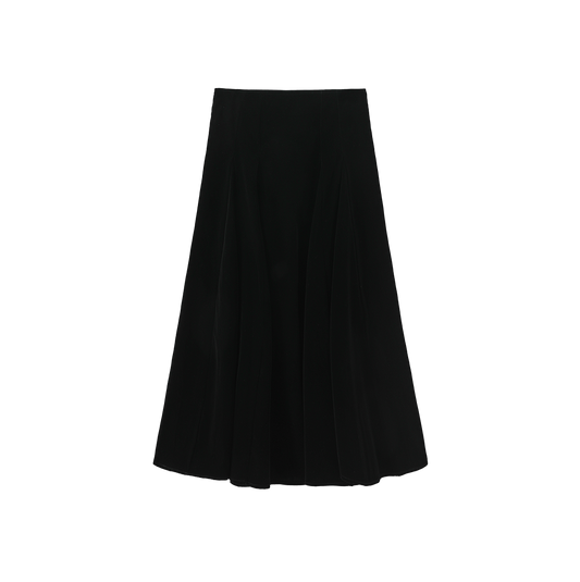 TUSTELLO BLACK VELVET OPEN PANEL SKIRT