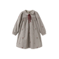 ONE CHILD TAUPE PLAID EMBROIDERED FLOWER DRESS