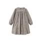 ONE CHILD TAUPE PLAID EMBROIDERED FLOWER DRESS