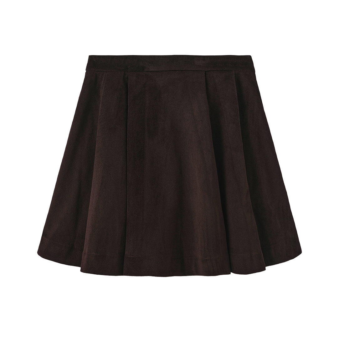 FRENCH HERITAGE BROWN PLEAT SKIRT
