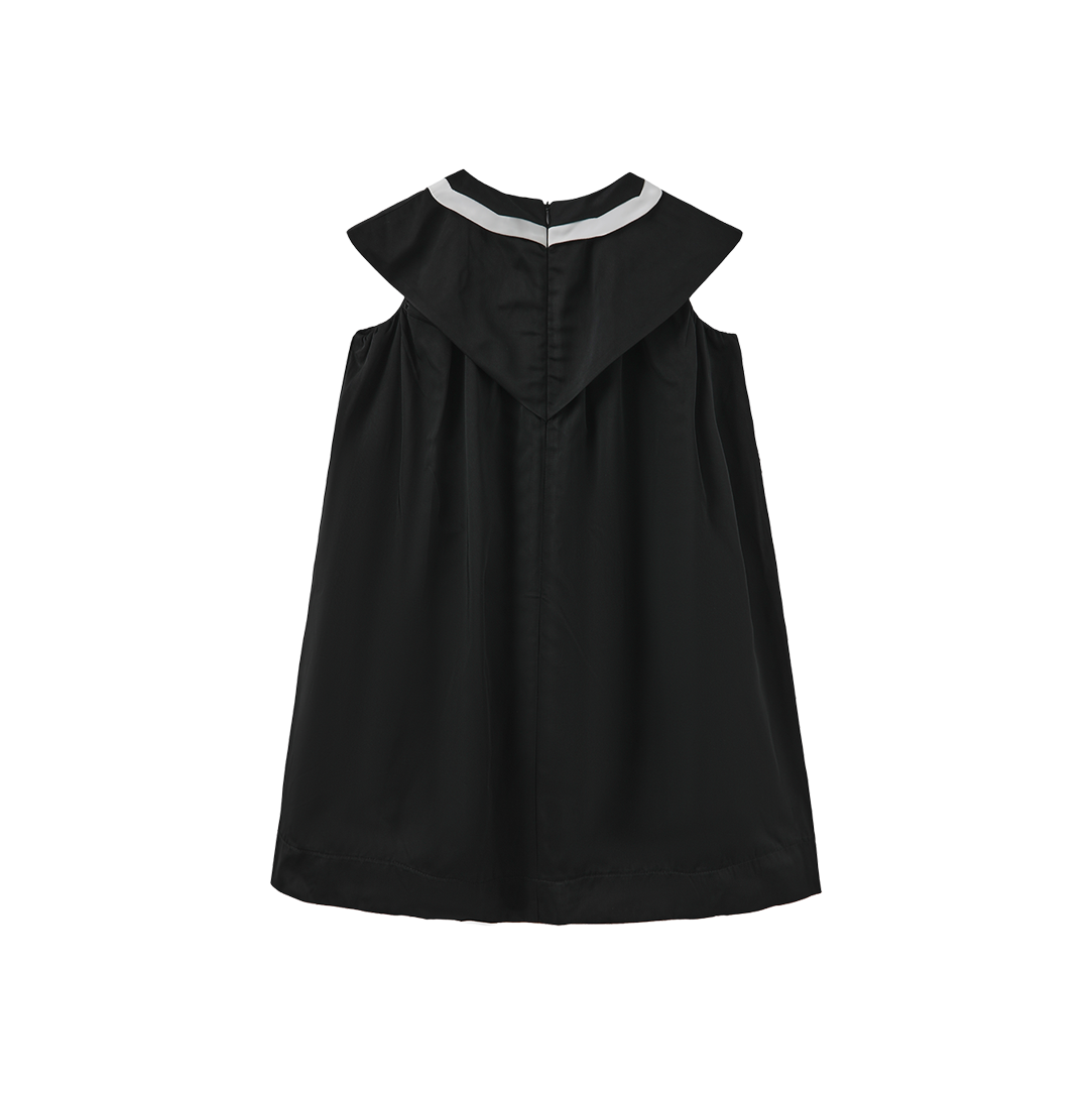LILOU BLACK TRIM SAILOR COLLAR DRESS