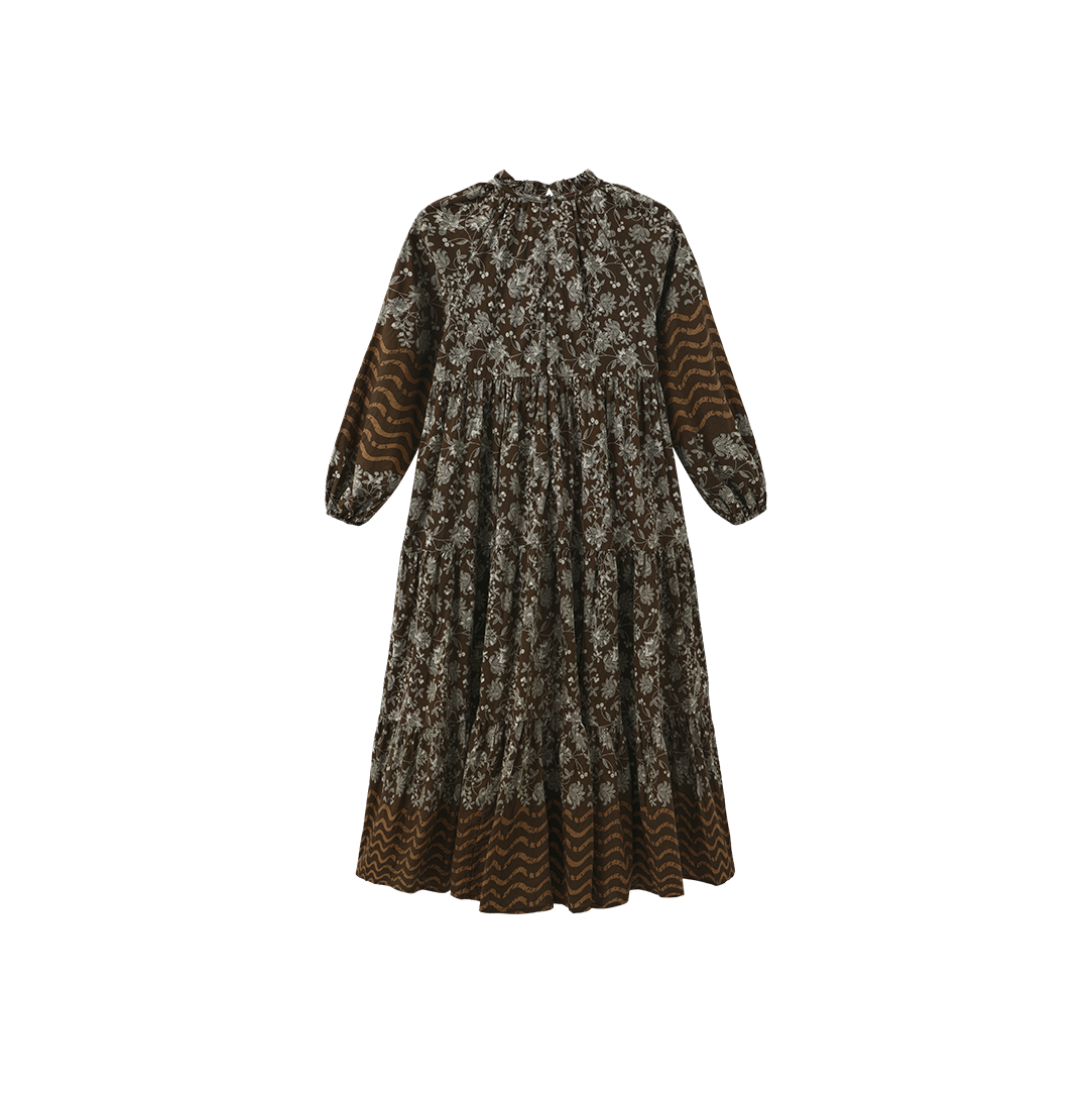 MINIMAL HUNTER DRAWSTRING TIER MIDI DRESS