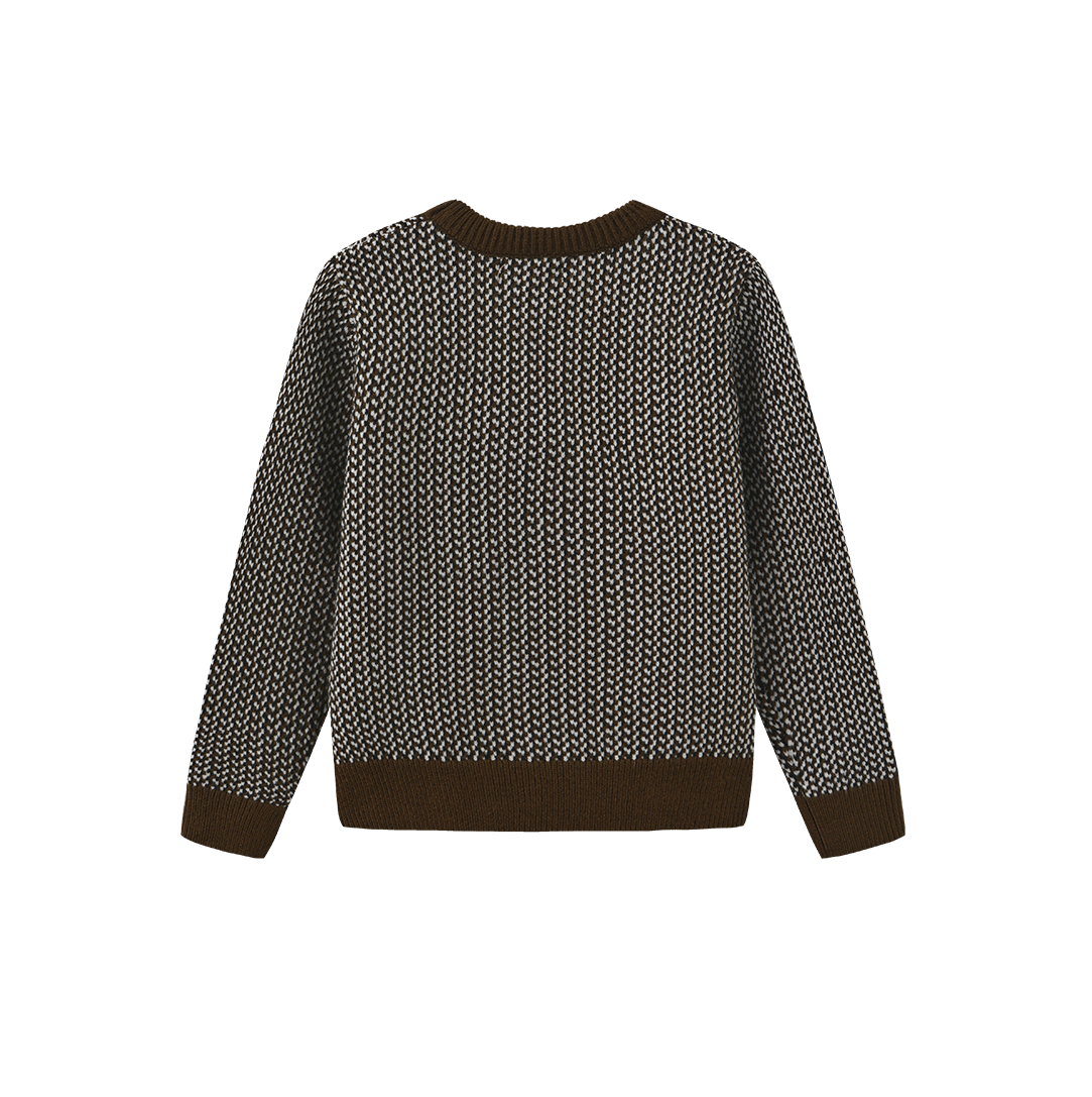 ONE CHILD OLIVE GREEN TEXTUR KNIT SWEATER