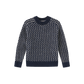 ONE CHILD NAVY WAVE KNIT SWEATER