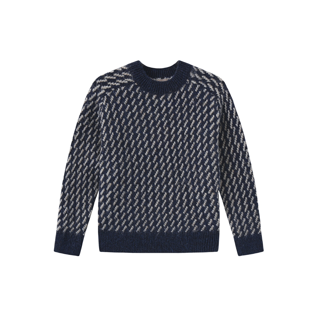 ONE CHILD NAVY WAVE KNIT SWEATER