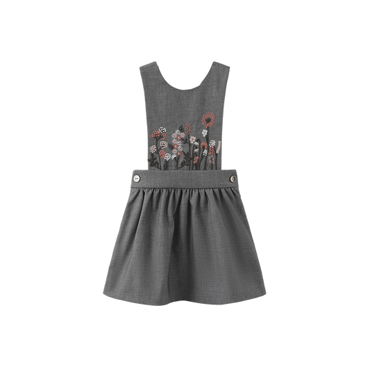 LILOU LIGHT GREY WOOL EMBROIDERED JUMPER