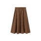 MALLORY AND MERLOT BROWN STITCHED WOOL SKIRT