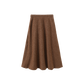 MALLORY AND MERLOT BROWN STITCHED WOOL SKIRT