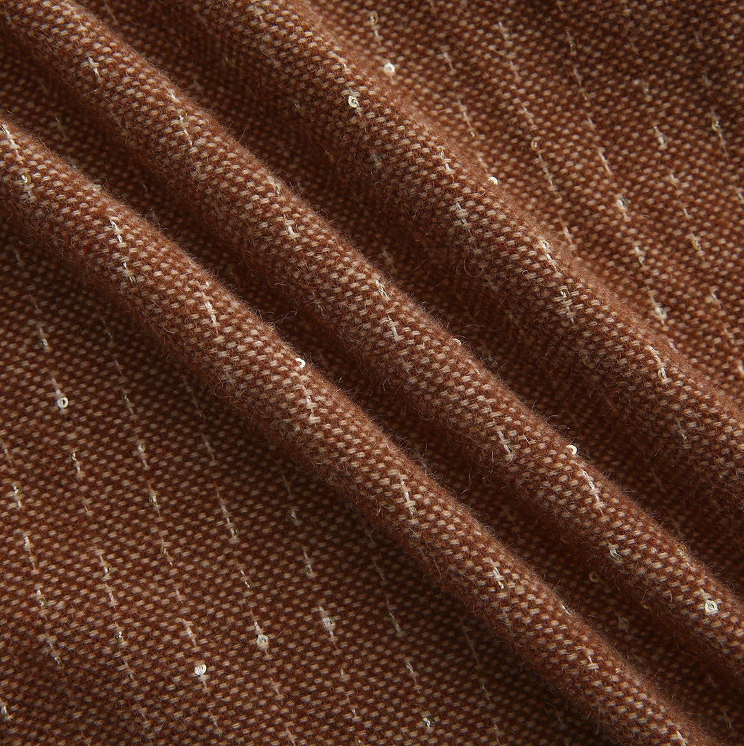 MALLORY AND MERLOT BROWN STITCHED WOOL SKIRT