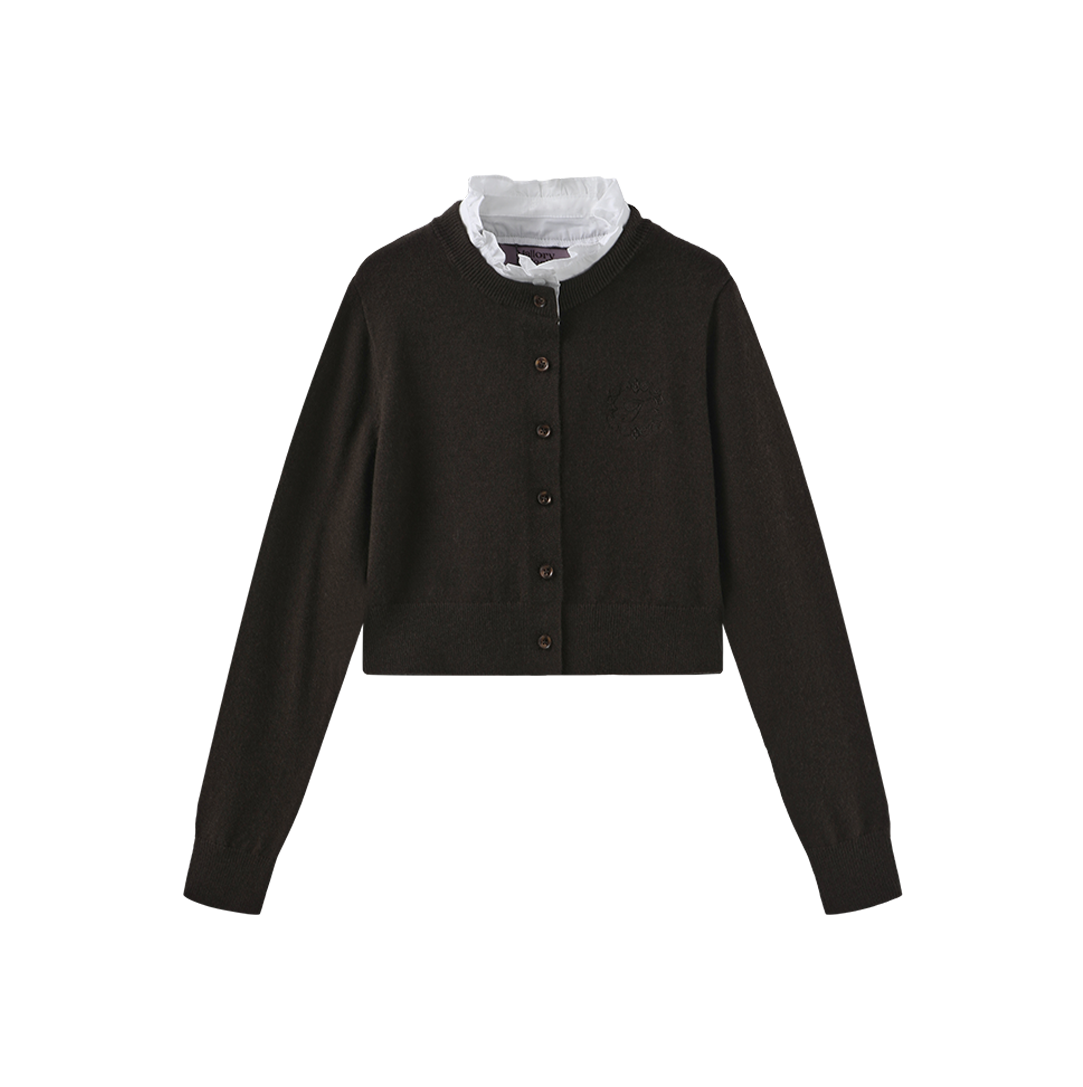 MALLORY AND MERLOT BROWN BIRNIT KNIT CARDIGAN