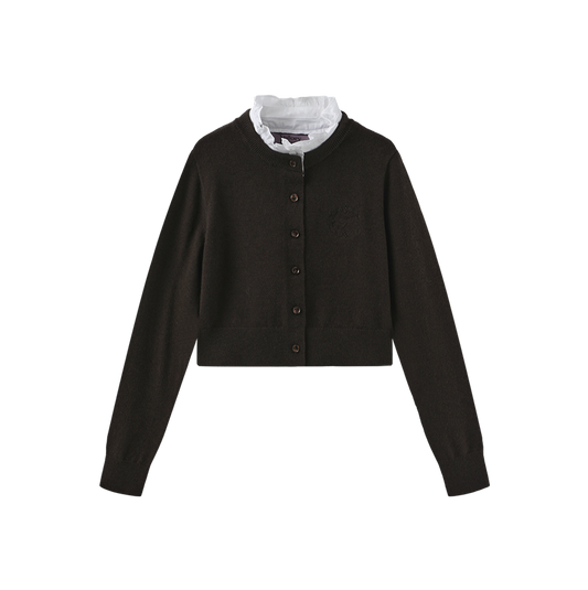 MALLORY AND MERLOT BROWN BIRNIT KNIT CARDIGAN