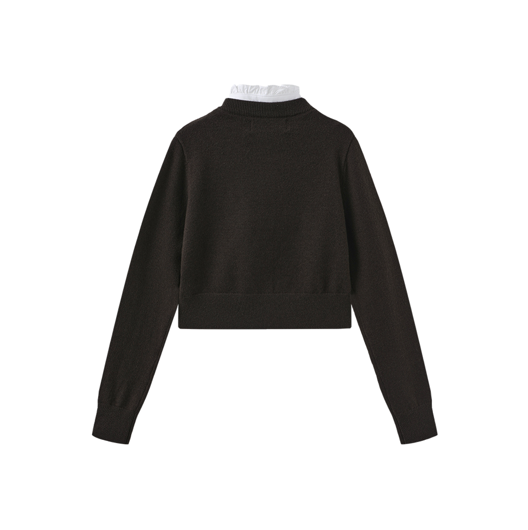 MALLORY AND MERLOT BROWN BIRNIT KNIT CARDIGAN