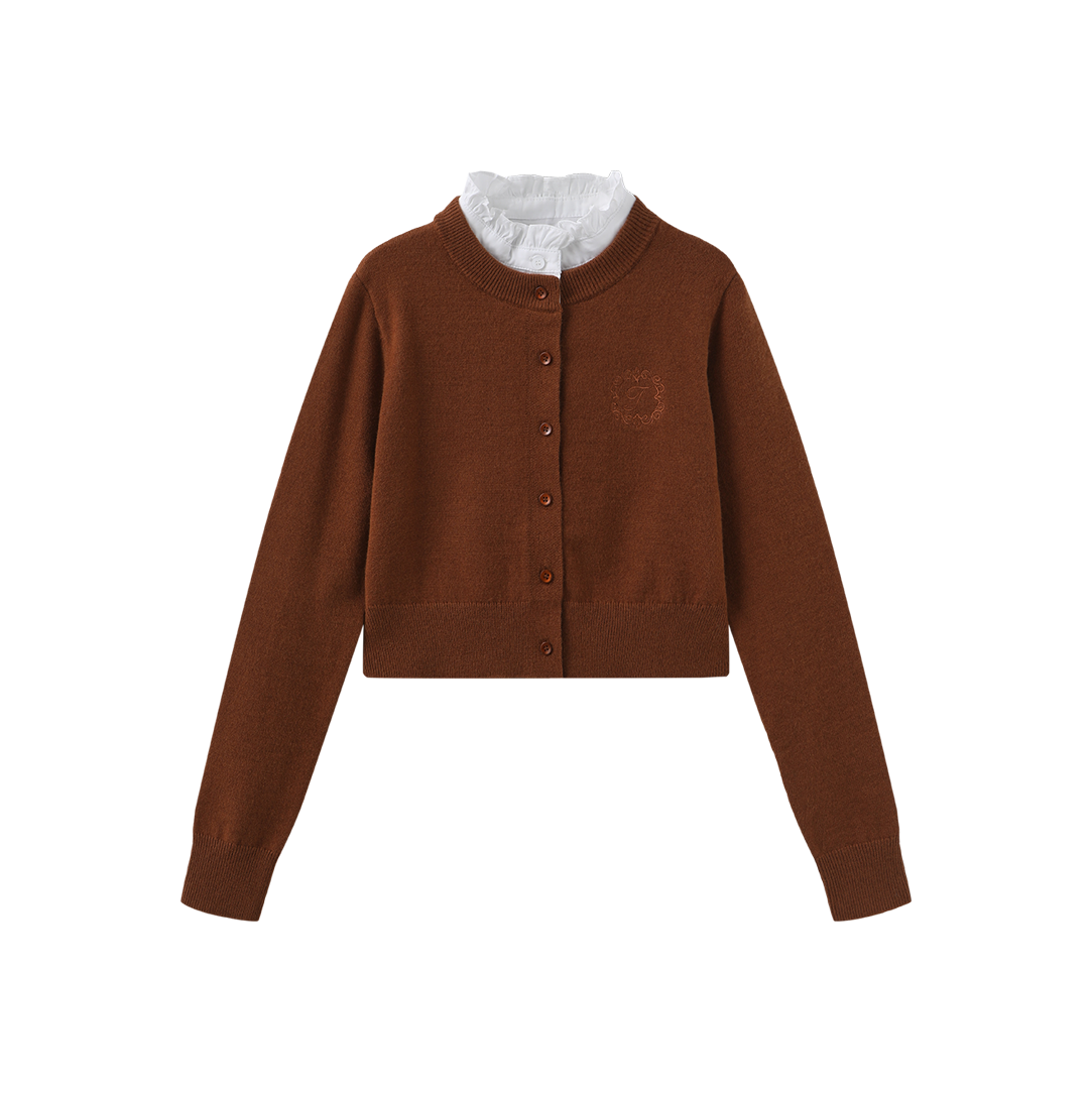 MALLORY AND MERLOT RUST BIRNIT KNIT CARDIGAN