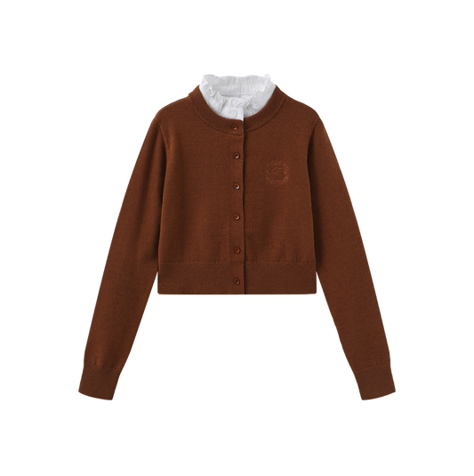 MALLORY AND MERLOT RUST BIRNIT KNIT CARDIGAN