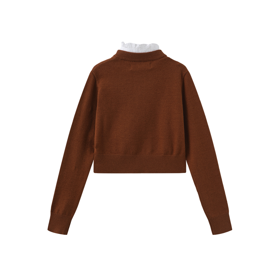 MALLORY AND MERLOT RUST BIRNIT KNIT CARDIGAN