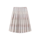 TUSTELLO PALE PINK PLAID PLEAT SKIRT