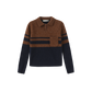 FRENCH HERITAGE BROWN/NAVY STRIPE SWEATER SET