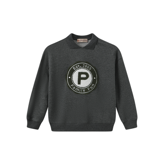 PHIL AND PHOEBE GREY CREST SWEATSHIRT