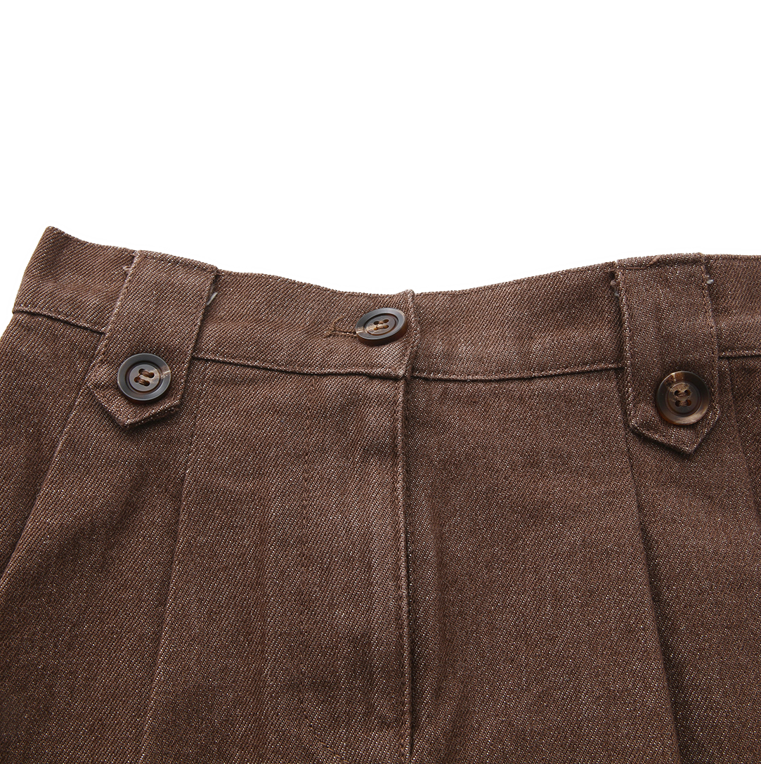 CREATIVE GENIUS BROWN DENIM SKIRT