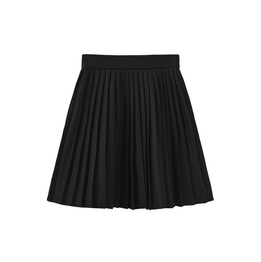 PAPILLON BLACK WOOL PLEAT SKIRT
