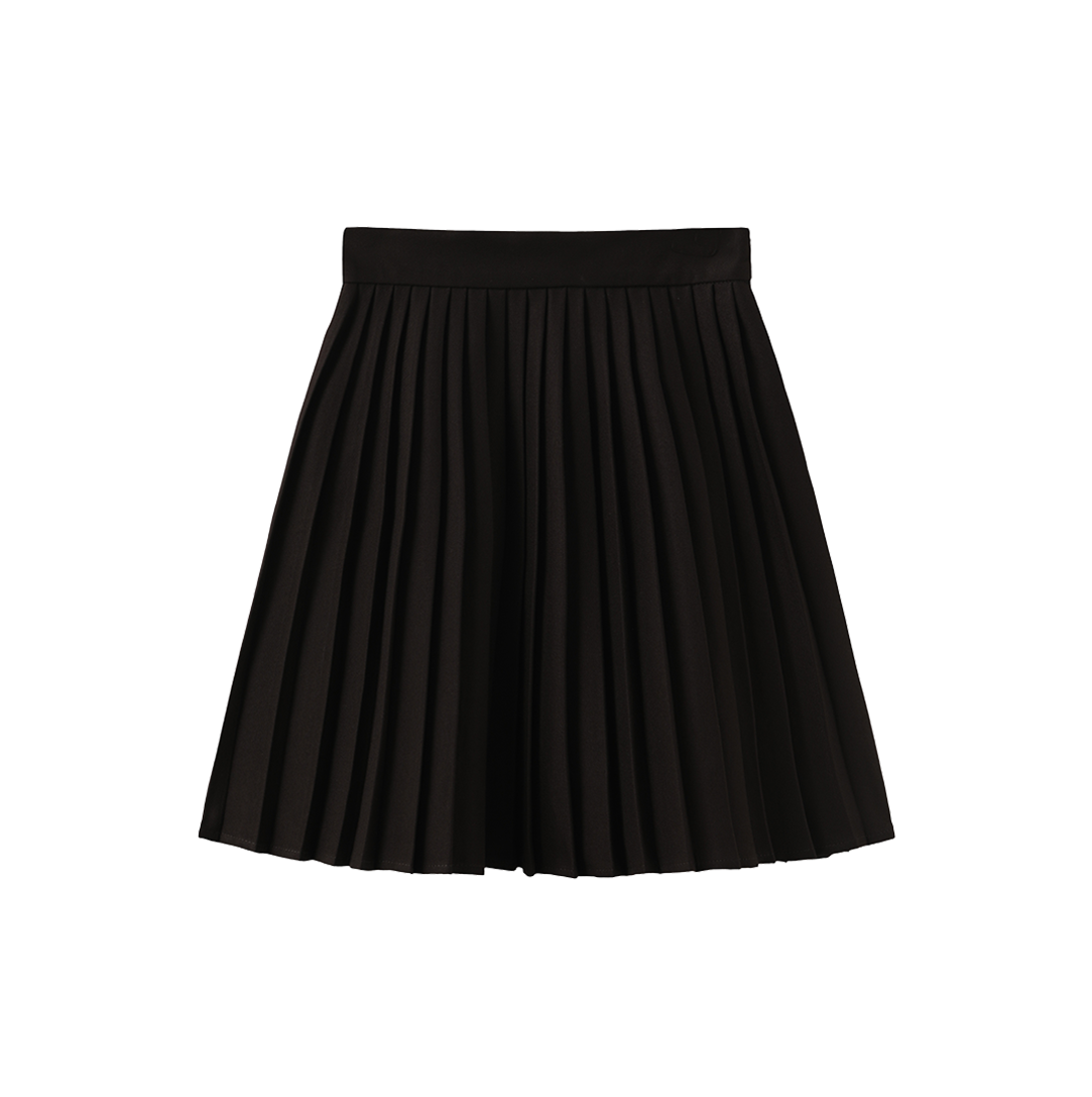 PAPILLON BROWN WOOL PLEAT SKIRT