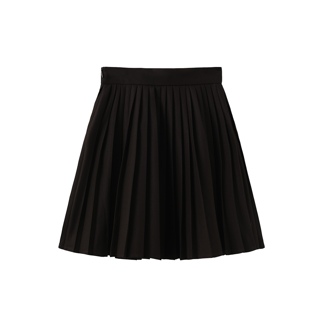 PAPILLON BROWN WOOL PLEAT SKIRT