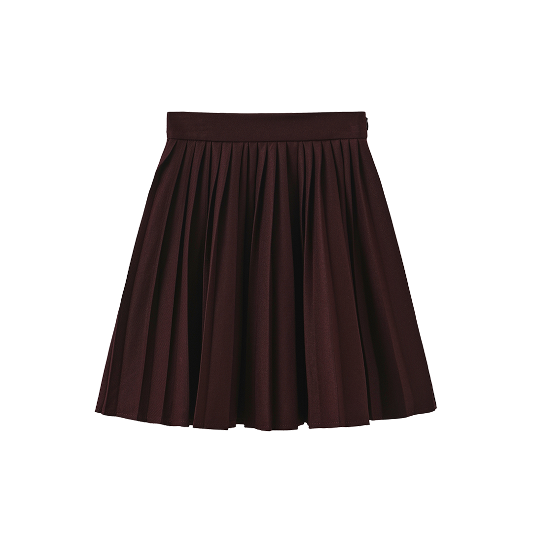 PAPILLON WINE WOOL PLEAT SKIRT