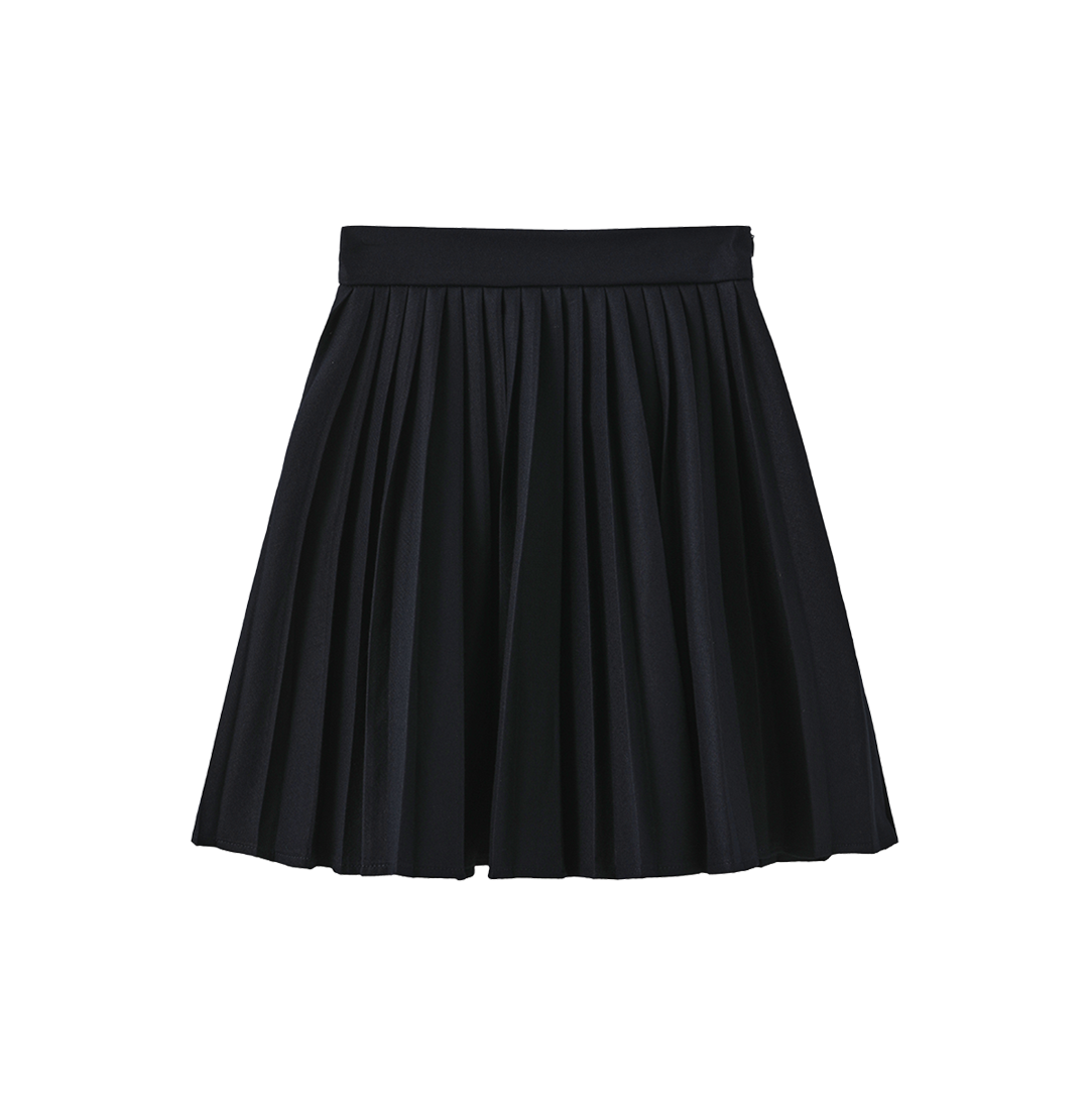 PAPILLON NAVY WOOL PLEAT SKIRT