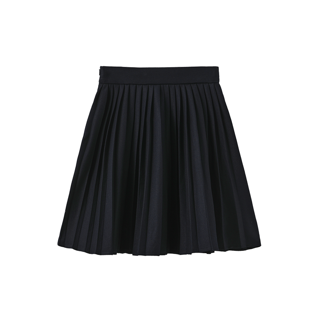 PAPILLON NAVY WOOL PLEAT SKIRT