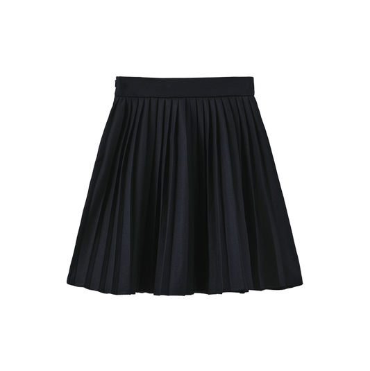 PAPILLON NAVY WOOL PLEAT SKIRT