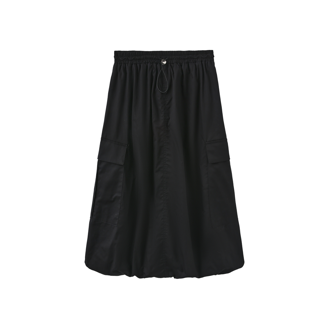 VIBE BLACK BUBBLE HEM POCKET SKIRT
