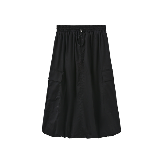 VIBE BLACK BUBBLE HEM POCKET SKIRT