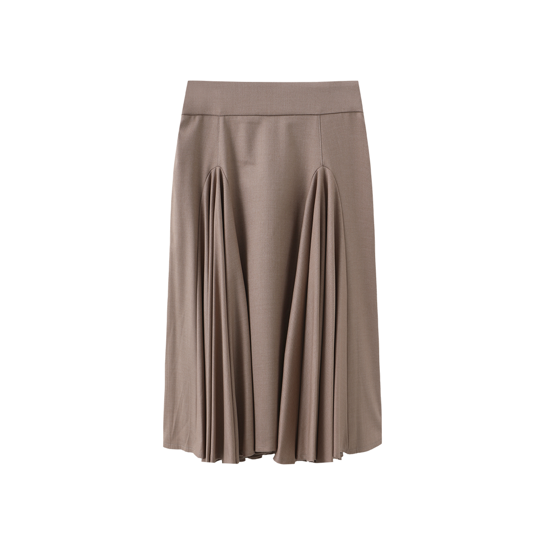MALLORY AND MERLOT MAUVE WOOL OPEN PANEL SKIRT