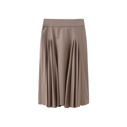 MALLORY AND MERLOT MAUVE WOOL OPEN PANEL SKIRT