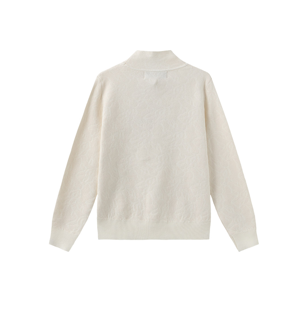 TUSTELLO CREAM/BLACK KNIT BOW TURTLENECK
