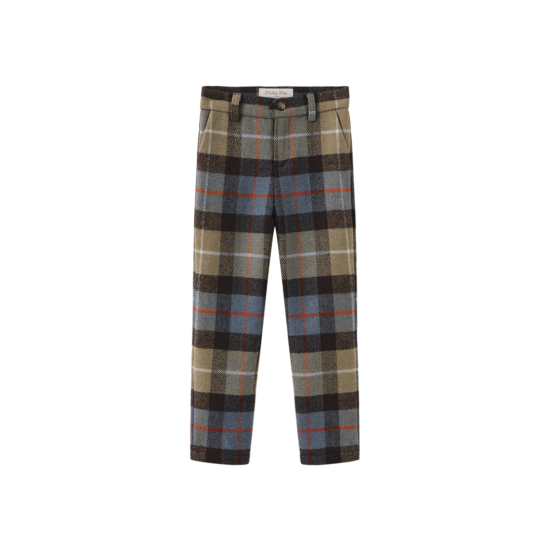 VALEN VEE PLAID BUTTON DETAIL PANTS
