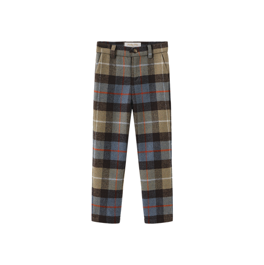 VALEN VEE PLAID BUTTON DETAIL PANTS