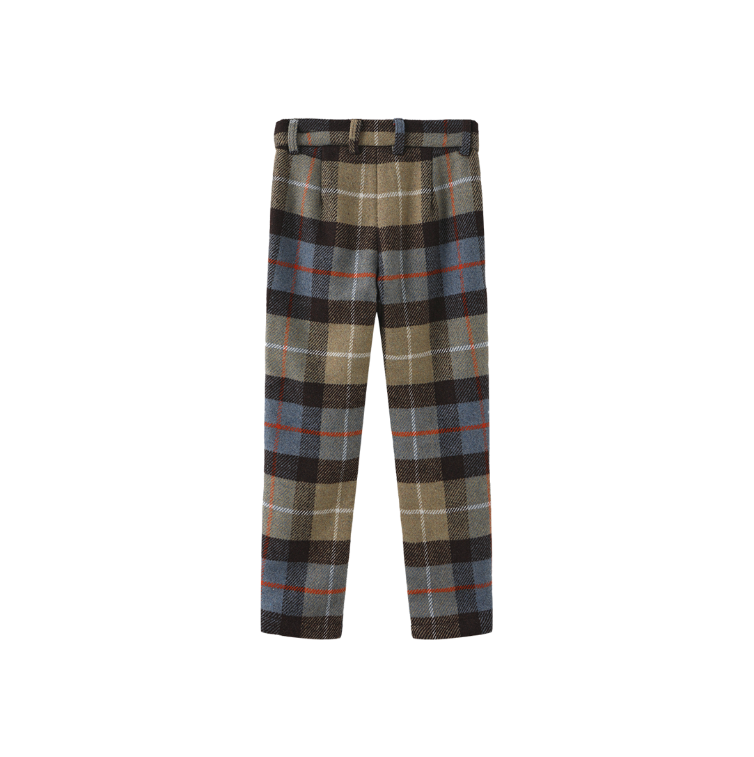 VALEN VEE PLAID BUTTON DETAIL PANTS