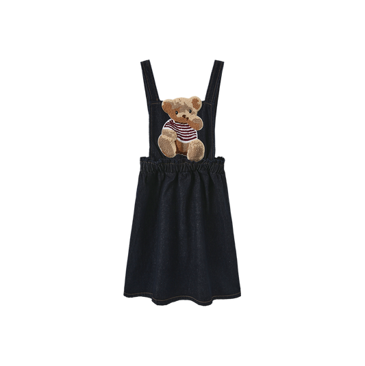 PHIL AND PHOEBE DENIM SHERPA BEAR PATCH JUMPER