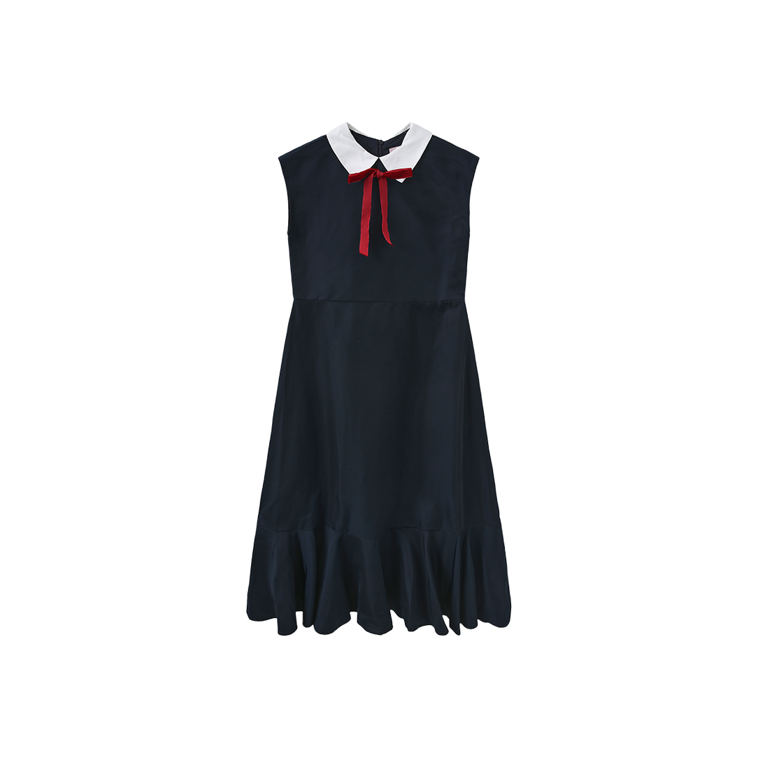 MINIMAL NAVY TAFFETA COLLAR JUMPER