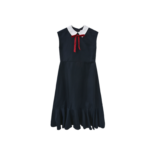 MINIMAL NAVY TAFFETA COLLAR JUMPER