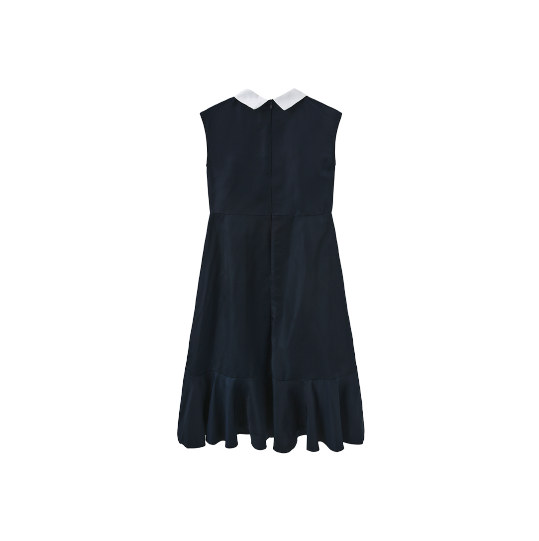 MINIMAL NAVY TAFFETA COLLAR JUMPER
