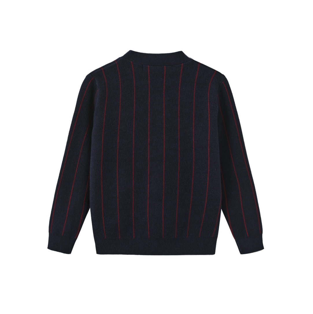 HARPER JAMES NAVY PINSTRIPE KNIT CARDIGAN