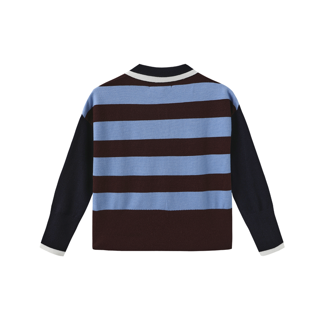 VIBE BLUE WIDE STRIPE SWEATER