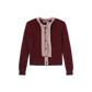 MALLORY AND MERLOT BURGUNDY RIBBED BOW CARDIGAN